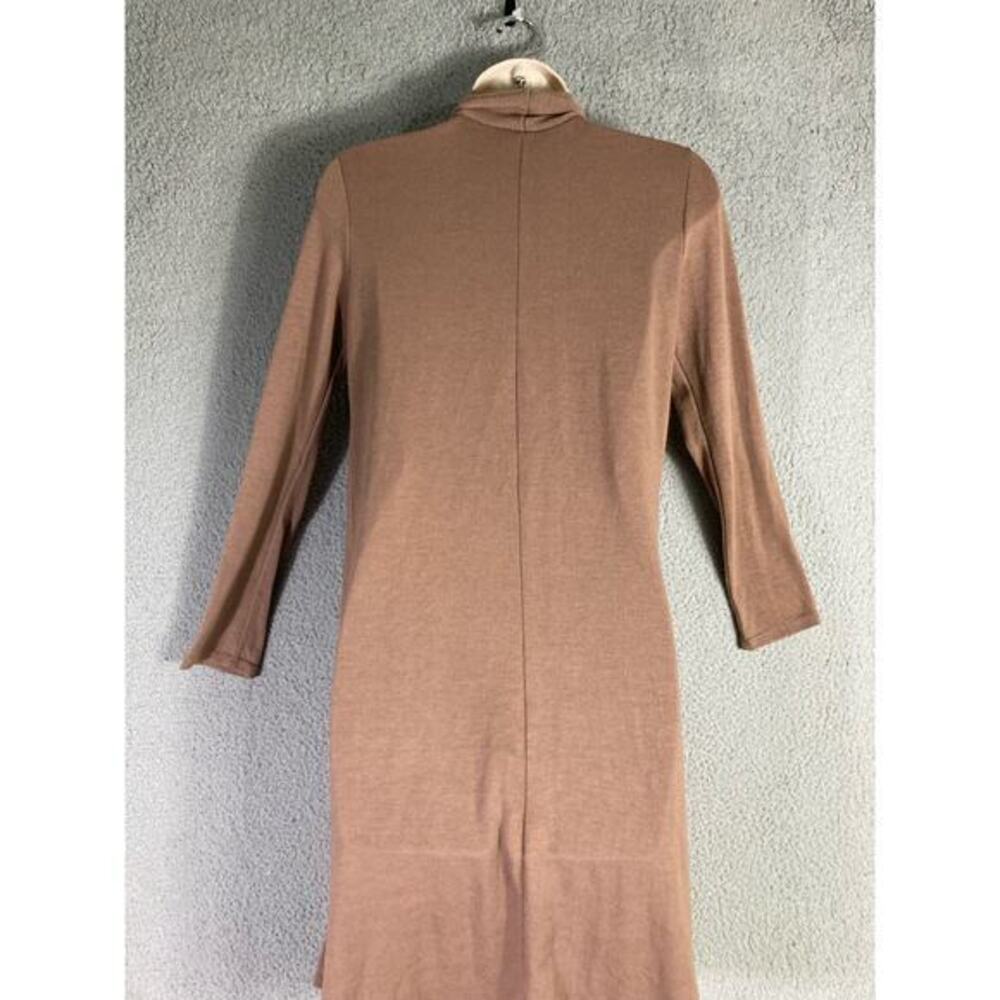 Women's Long Sleeve Beige Coatigan Draped Front Cardigan Small Boho Cozy Knit - Picture 7 of 9